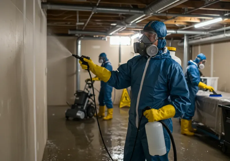 Basement Sanitization and Antimicrobial Treatment process in Shelburn, IN