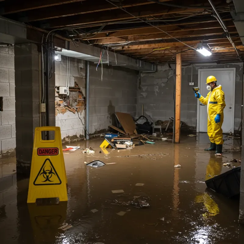 Flooded Basement Electrical Hazard in Shelburn, IN Property